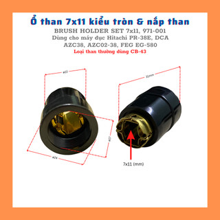 (1 cặp) ổ than khoan đục HITACHI PR-38E 7X11 (MM) kiểu tròn (Brush Holder, 971-001)