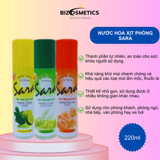 Xịt phòng Sara hương nước hoa chính hãng giúp khử mùi ẩm mốc làm thơm phòng 220ml