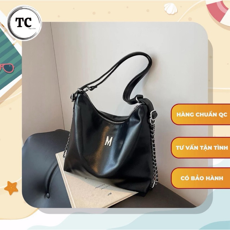 Túi Tote Da Mềm Đeo Vai Hoặc Đeo Balo Chữ M Size 32 cm ( Hàng QC Da Cao Cấp) T19