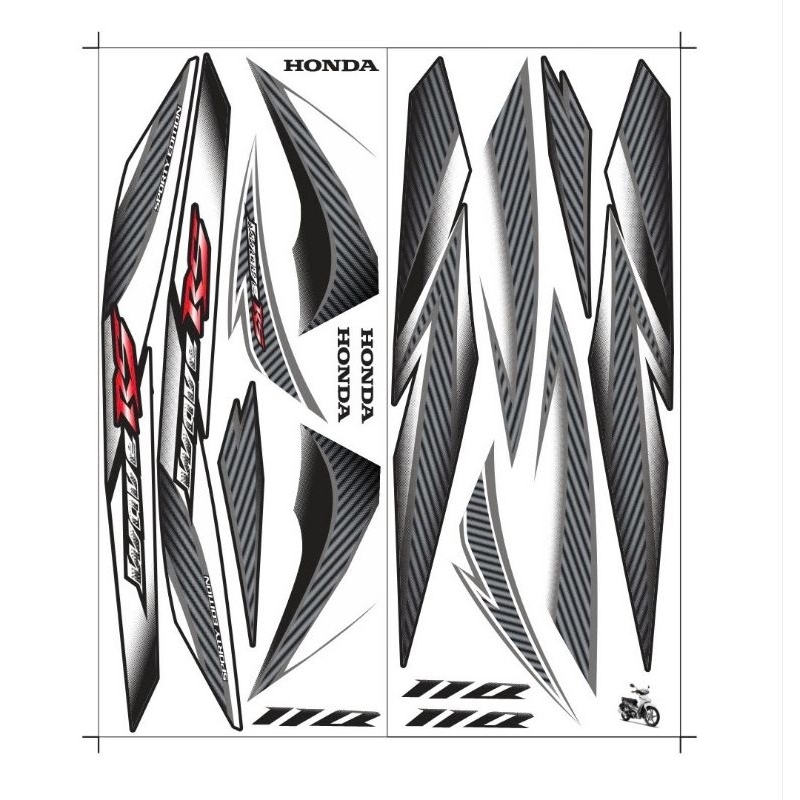 Tem rời dán xe wave rs xe trắng đen