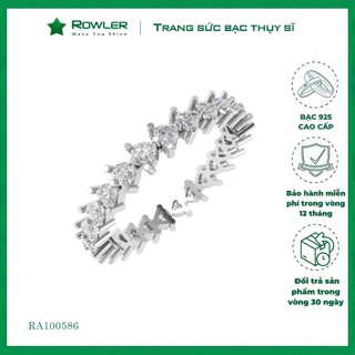 Nhẫn bạc 925 đính full đá tim 2.0ly rowler ra100586