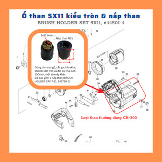 (1 cặp) ổ than CB-303 dùng than 5x8 bằng nhựa (Brush Holder, 644501-4)