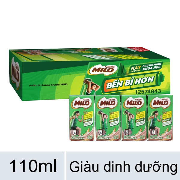 Thùng 48 hộp sữa lúa mạch Milo 110ml