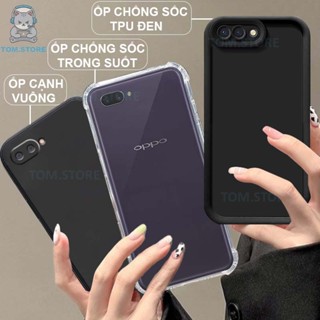 Ốp lưng Oppo A3S / A1K / A12E chống sốc đen,kem,TPU viền vuông,chống sốc trong suốt silicon