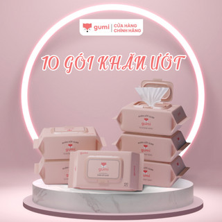  Thùng 10 gói khăn ướt Gumi không cồn không parabens cao cấp dành cho em bé 