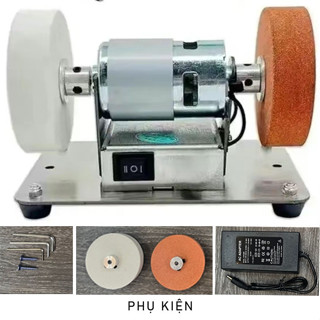 Máy mài dao kéo mini, Máy mài đá 2 đầu đa năng dùng điện 220v