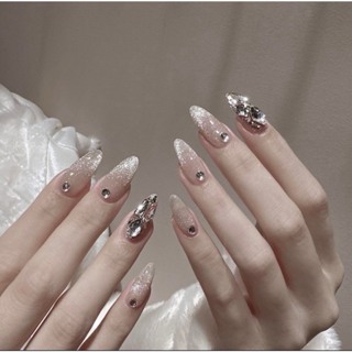 X254 Nailbox thiết kế 10 móng úp phom BẦU đính charm đá siêu xinh NAILBOX_THIẾT KẾ