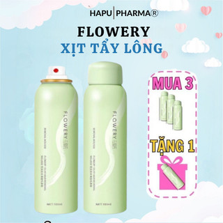 Kem Tẩy Lông Flowery Chính Hãng - Xịt Tẩy Lông sạch bất chấp mọi loại lông nhanh gọn chỉ 10 phút