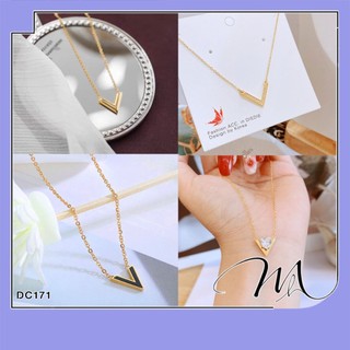 Dây chuyền nữ Titan không gỉ mặt chữ V trơn đơn giản thanh lịch - Măng’s House DC171