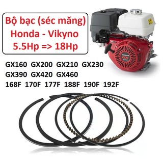 Bộ bạc (Séc măng) máy xăng 5.5Hp - 18Hp Honda Vikyno 6.5 7 7.5 9 13 15 168F 170F 177F 188F 190F 192F GX160 GX200 GX230