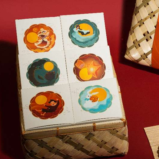 HỘP CON đựng 1 bánh trung thu size 150gr - 250gr, combo 2, 4, 6 bánh kích thước 9,5 x 9,5 x 5 cm, mẫ