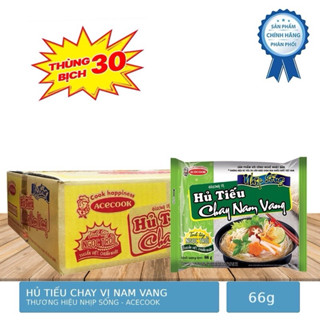 Thùng 30 Gói Hủ Tiếu Chay Nam Vang Nhịp Sống Thương Hiệu Acecook Gói 66g