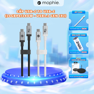 Cáp usb-c to usb-c mophie 1.5m, thiết kế chắc chắn, hỗ trợ truyền dữ liệu tốc độ cao