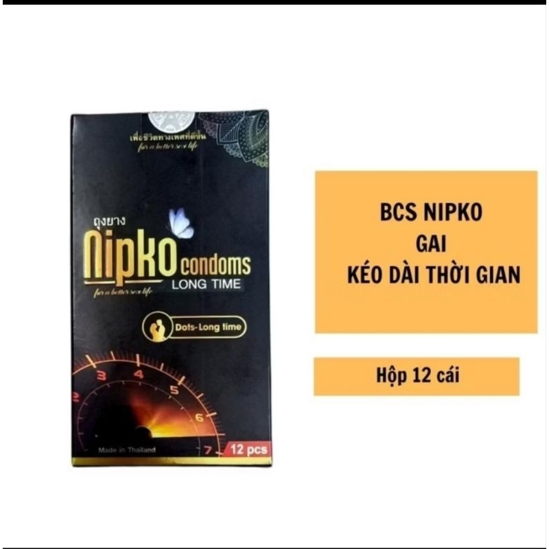 Bao cao su cao cấp nhập khẩu chính hãng Nipko chất liệu cao su tự nhiên siêu mỏng,trơn,gân gai cho cuộc yêu thăng hoa