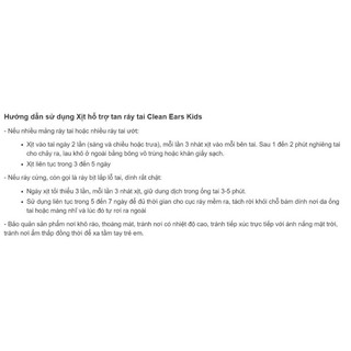 Xịt tan ráy tai Clean Earer Úc cho bé