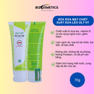 Sữa rửa mặt OLY HT ngừa mụn trắng da tinh chất dưa leo 70ml chính hãng Long Phụng Khang