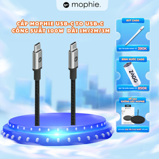 Dây cáp mophie usb-c to usb-c công suất 100w dài 1m/2m/3m dành cho ip/táo - bảo hành 2 năm 1 đổi 1 - hàng chính hãng