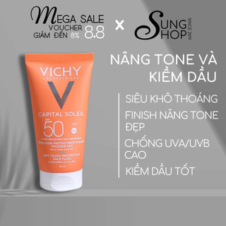 Kem chống nắng Vichy Capital Soleil Mattifying Dry Touch Face Fluid cho da dầu kềm dầu