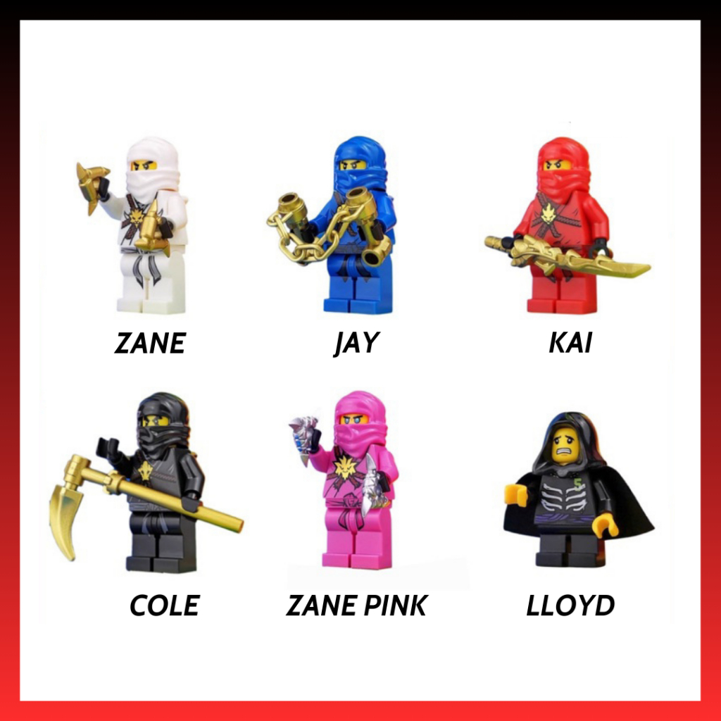 Đồ chơi lắp ráp bộ sưu tập 6 minifigures Ninjago Pilot season 1 - Lắp ghép xếp hình nhân vật ninja