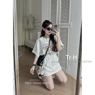 Set Váy Cotton Hình Mickey Kiều Trang Basic