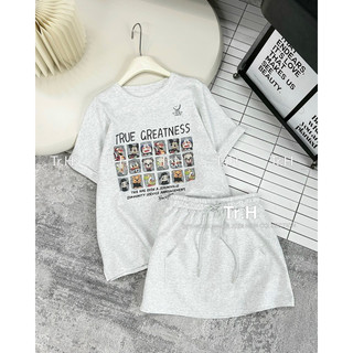 Set Váy Cotton Hình Mickey Kiều Trang Basic