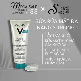 Sữa rửa mặt Vichy 3 trong 1 làm sạch sâu tẩy trang toner