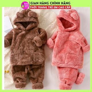 Bộ Quần áo lông cừu trẻ em, Bộ lông bé gái,bé trai [ HÀNG QUẢNG CHÂU ]  siêu dễ thương