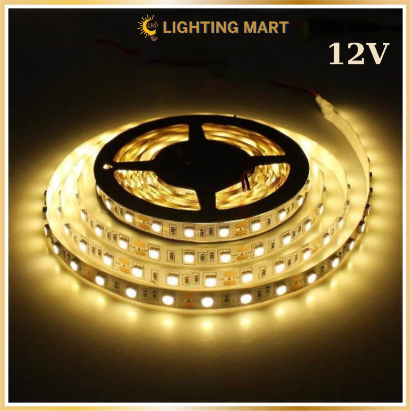 CUỘN LED DÁN 5M 12V CÓ PHỦ SILICON - ĐÈN LED TRANG TRÍ TỦ KỆ