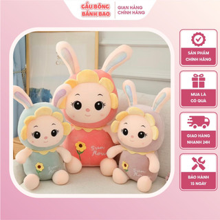 Gấu bông thỏ nhồi bông cho bé hoa mặt trời Joujou thỏ bông sun flower mềm mịn cute - m07