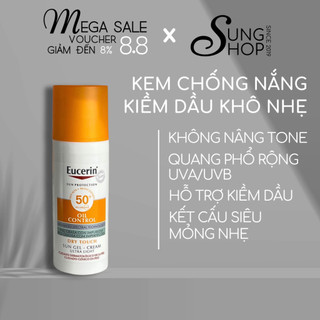 [CHUẨN ĐỨC] Kem chống nắng kềm dầu quang phổ rộng Eucerin Oil Control Dry Touch SPF 50 50ml