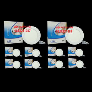 Combo 10 đèn led âm trần siêu mỏng 9w cao cấp - bảo hành 12 tháng