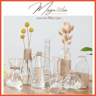 Lọ thuỷ tinh quấn sẵn hình tháp eiffel cao cấp cắm hoa khô vintage phong cách bắc âu