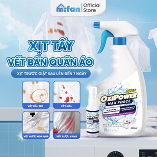 Xịt Tẩy Vết Bẩn Quần Áo Mifan 500ml - Làm sạch nhanh vết thức ăn, máu, mốc, ố vàng, cổ áo, an toàn, không phai màu vải