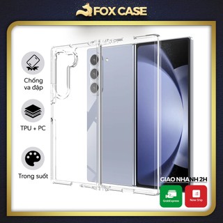 Ốp Z Fold 6, Z Fold 5, Z Fold 4, Z Flip 4, Z Flip 3 trong suốt viền dẻo, mặt lưng cứng hạn chế ố vàng - Fox Case