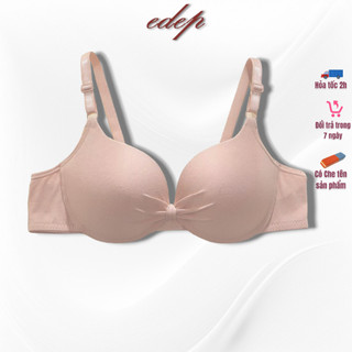 Áo Ngực Chất Cotton Có Gọng Đệm Vừa Nâng Gom Đẩy Hình Xoắn Thắt Nơ Siêu Đẹp Edep 1257