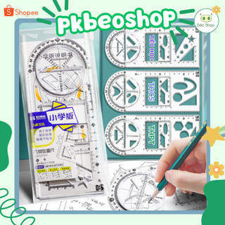 Thước đo độ vẽ hàm số Pkbeoshop thước kẻ đa năng mica vẽ hình học không gian tiện dụng cho học sinh sinh viên