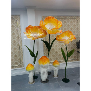 Set hoa 3 cây hoa đẹp chuyên trang trí spa, shop,