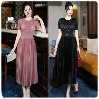 (HÀNG NHẬP BIGSIZE ) VÁY ĐẦM DẬP LY DÁNG XÒE SANG CHẢNH ( CC170424405 )