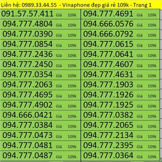 Sim số Vinaphone dễ nhớ giá rẻ dễ mua