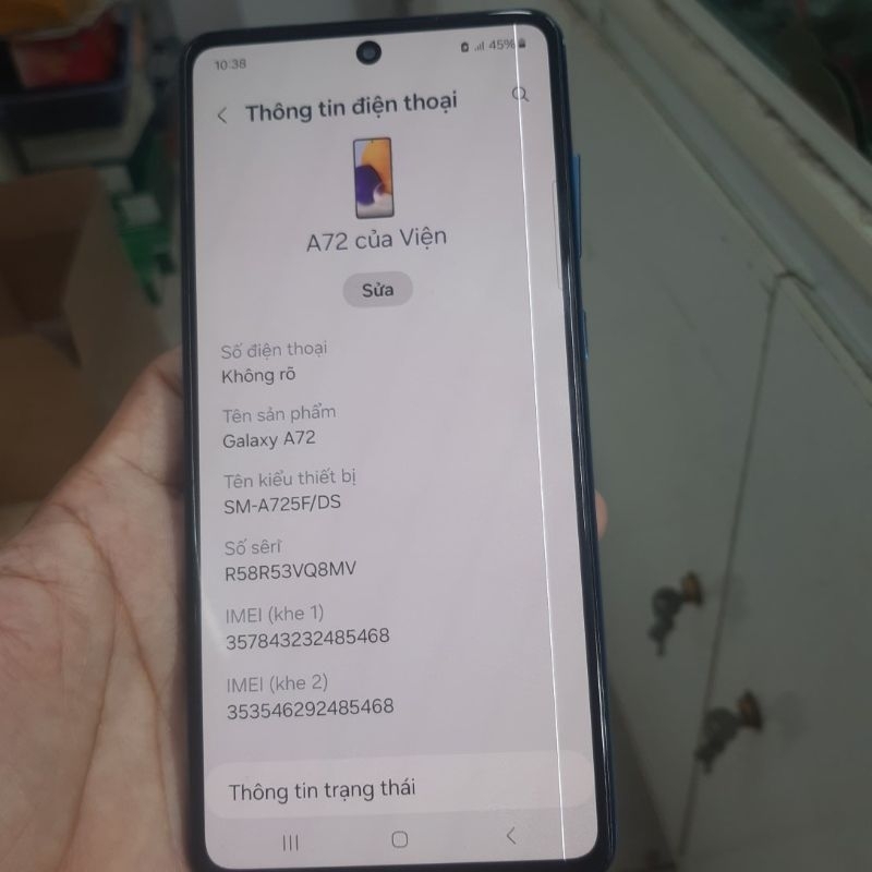 Màn hình sam sung A72 zin super AMOLED cũ bóc máy bị sọc vẫn sử dụng tốt