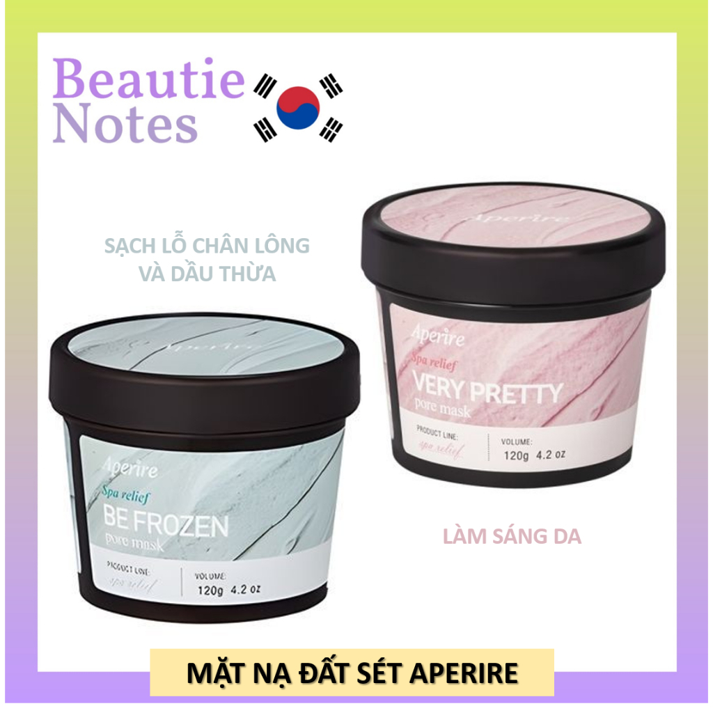 (GIAO HOẢ TỐC) Mặt nạ đất sét sáng da, thu nhỏ lỗ chân lông Aperire Spa Relief Pore Mask