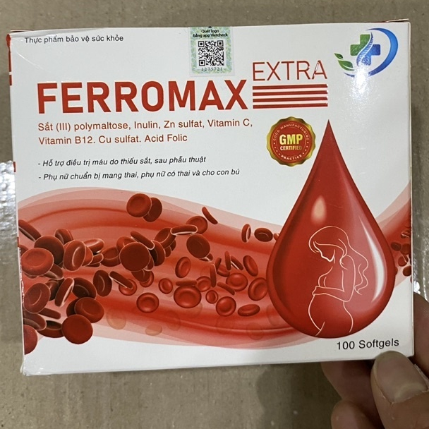 Viên uống bổ máu FERROMAX Extra Hộp 100 Viên - Bổ xung sắt cho người thiếu máu