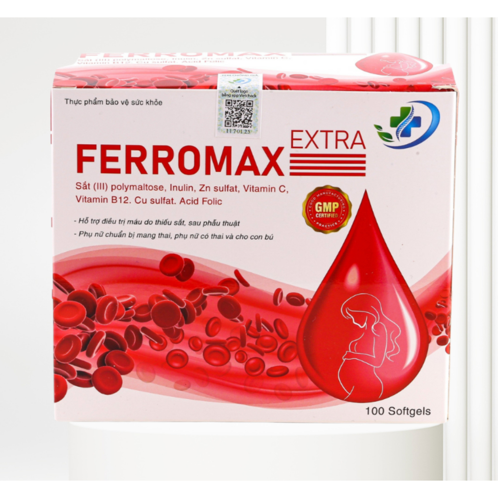 Viên uống bổ máu FERROMAX Extra Hộp 100 Viên - Bổ xung sắt cho người thiếu máu