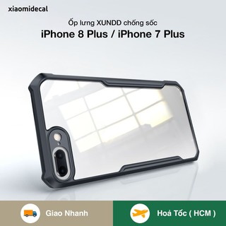 Ốp lưng XUNDD iPhone 8 Plus / 7 Plus mặt lưng trong suốt, viền TPU, chống sốc