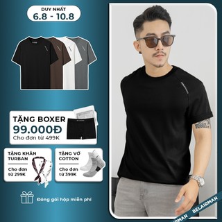 Áo thun nam nữ cổ tròn thêu vai BELAIRMAN vải cotton với nhiều màu mới trẻ trung, thanh lịch - ACTS0116