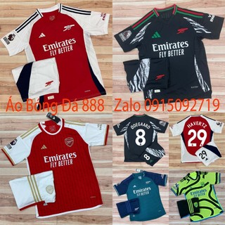 Bộ Quần Áo Bóng Đá CLB Arsenal, Áo Đá Banh CLB Arsenal 2024 - Chuẩn Mẫu Thi Đấu - Vải Polyester Gai Thái