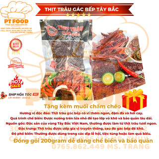 Thịt trâu gác bếp chuẩn tây bắc kèm muối chẩm chéo, thịt xông khói, thịt hun khói
