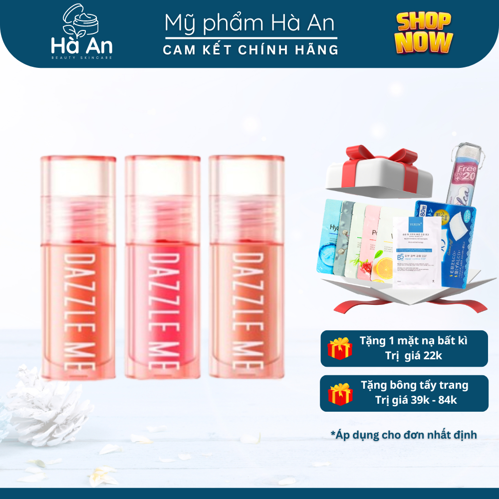 Kem má hồng DAZZLE ME 2.5G dạng kem lỏng, nhẹ, mềm mịn, cho lớp finish hồng hào và bền màu