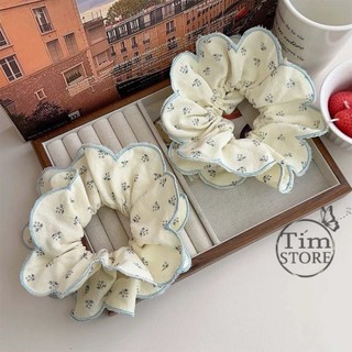 Dây cột tóc lông scrunchies viền bèo handmade TIMSTORE phụ kiện tóc phong cách hàn quốc