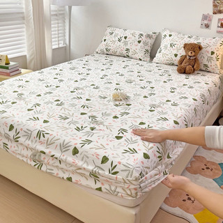 Bộ Ga Gối 3 món Cotton đũi Mẫu Xinh, Drap Giường m4/m6/m8, Ga Trải Giường Và 2 Vỏ Gối Nằm